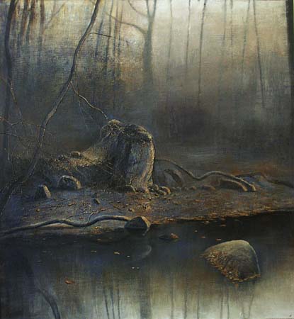 Burrator Wood (acrylic on canvas)